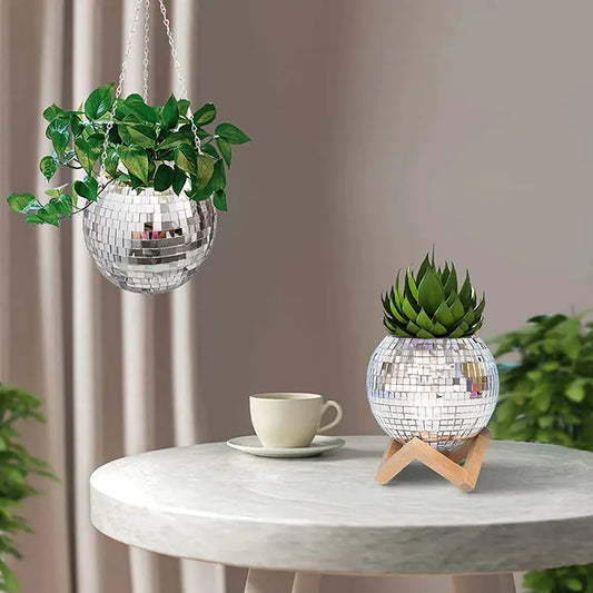 Disco Ball Flower Pot