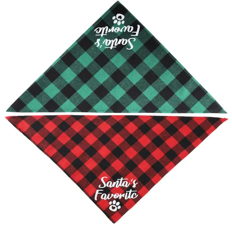 Christmas Plaid Pet Bandanas