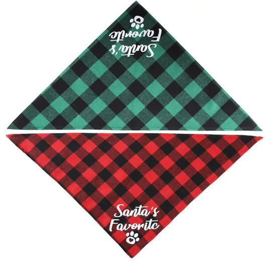 Christmas Plaid Pet Bandanas