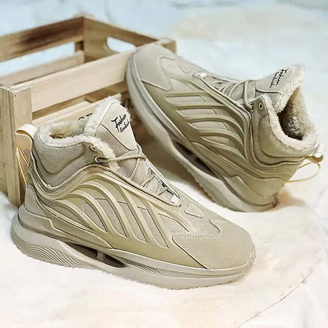 Mens Fur-Lined Warm Sneakers