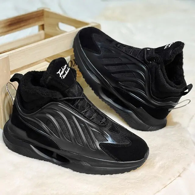 Mens Fur-Lined Warm Sneakers