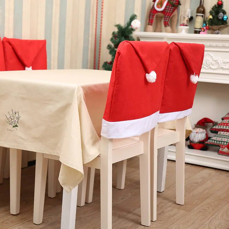 Christmas Santa Hat Chair Covers