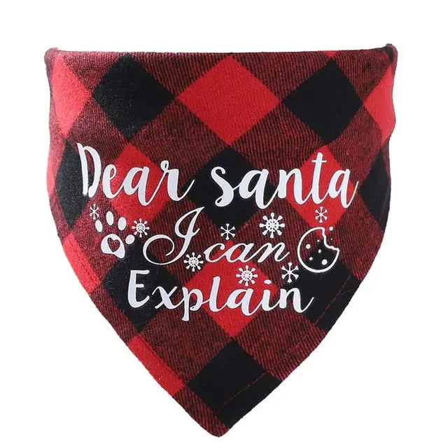 Christmas Plaid Pet Bandanas