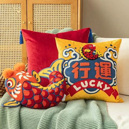 Lucky Koi Decorative Pillow