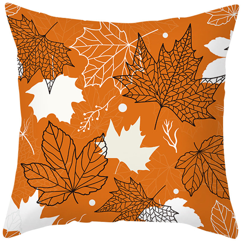 Maple Leaf Pumpkin Pillowcase Cover