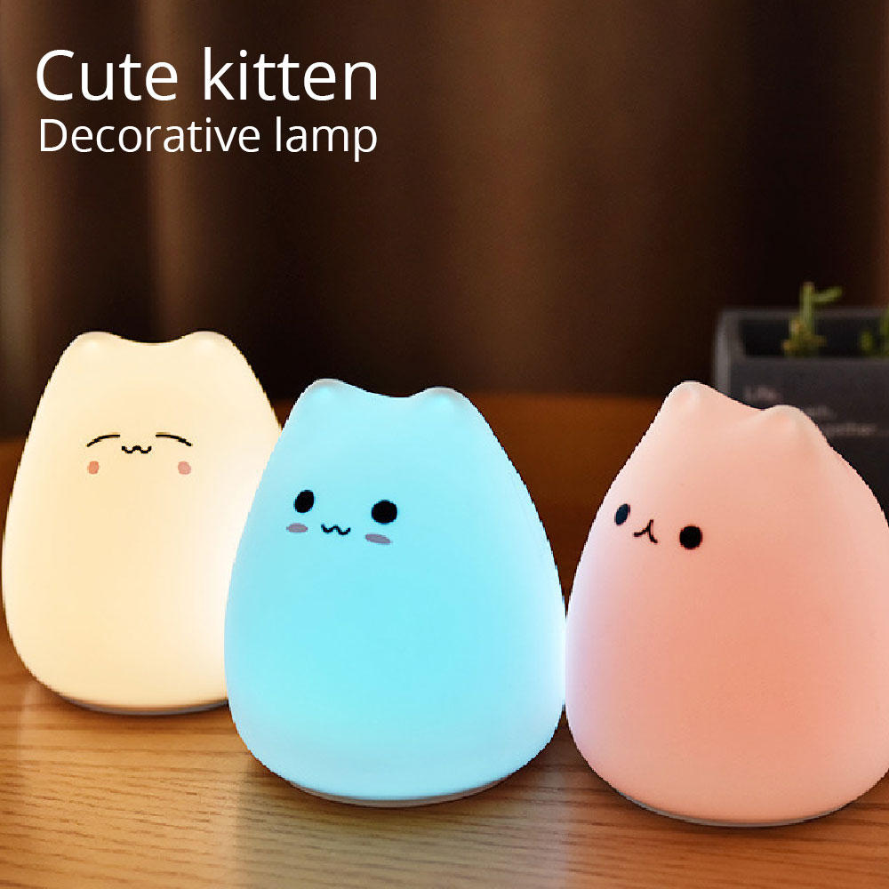 Silicone LED Cat Kawaii Lamp