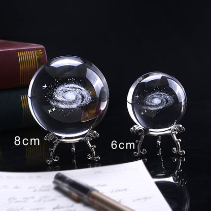 6/8cm Galaxy Miniature 3D Crystal Ball LED