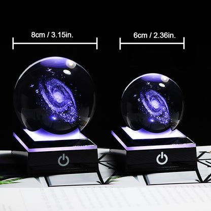 6/8cm Galaxy Miniature 3D Crystal Ball LED