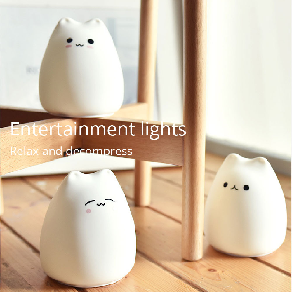 Silicone LED Cat Kawaii Lamp