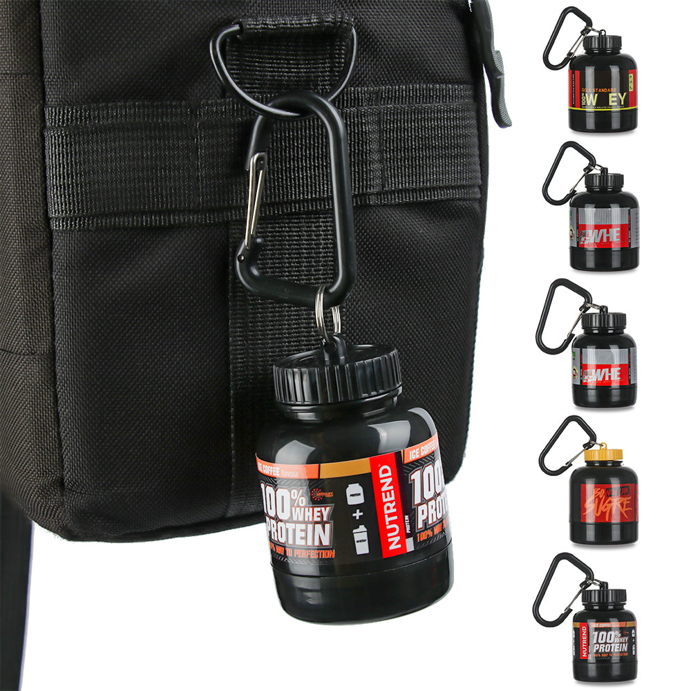 Mini Protein Powder Bottle Stash Keychain