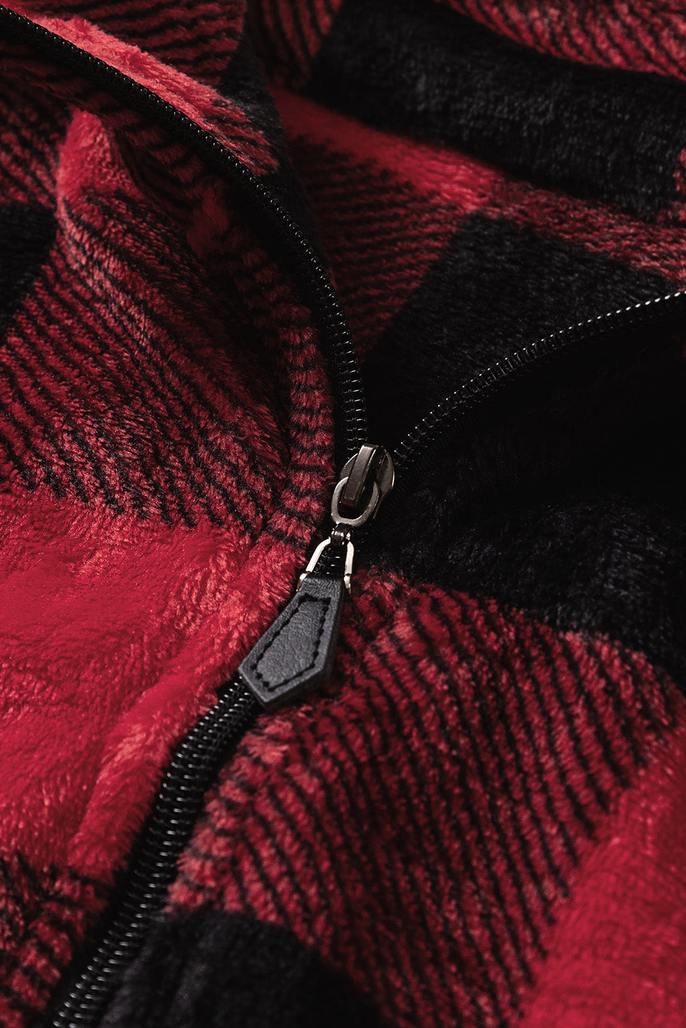 Plaid Print 1/4 Zip Collar Sweatshirt