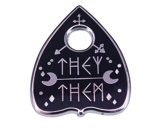 Ouija Enamel Brooch Pin