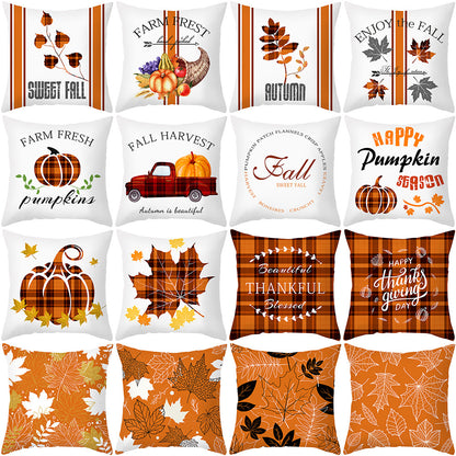 Maple Leaf Pumpkin Pillowcase Cover