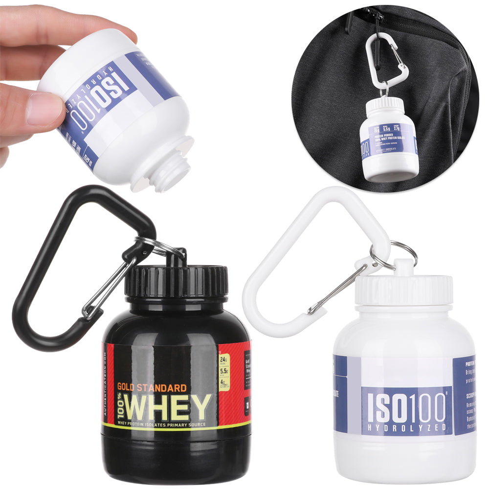 Mini Protein Powder Bottle Stash Keychain