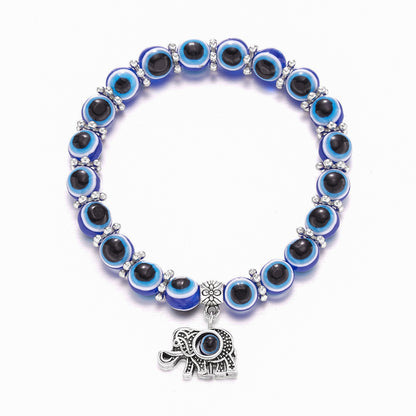 Resin Bead Evil Eye, Hamsa Hand Bracelet