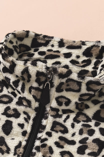 Plaid Print 1/4 Zip Collar Sweatshirt