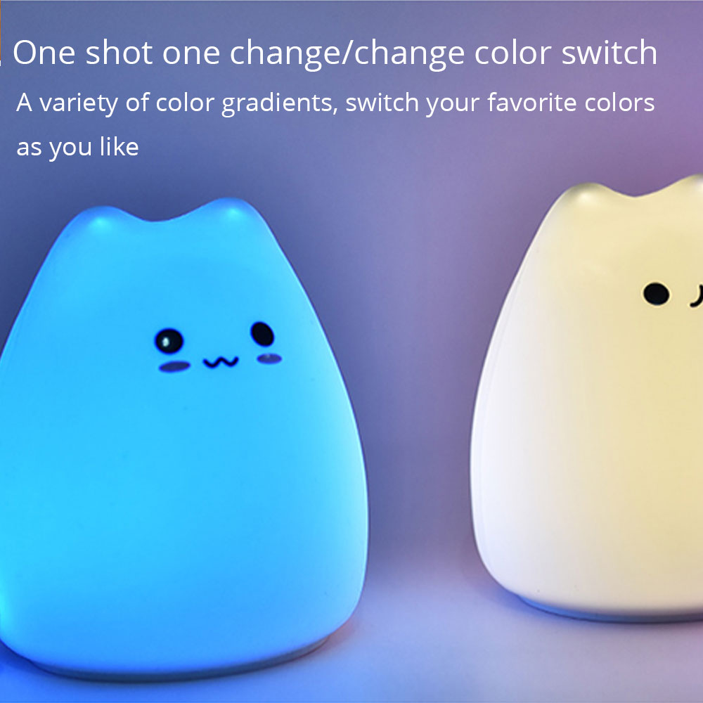 Silicone LED Cat Kawaii Lamp