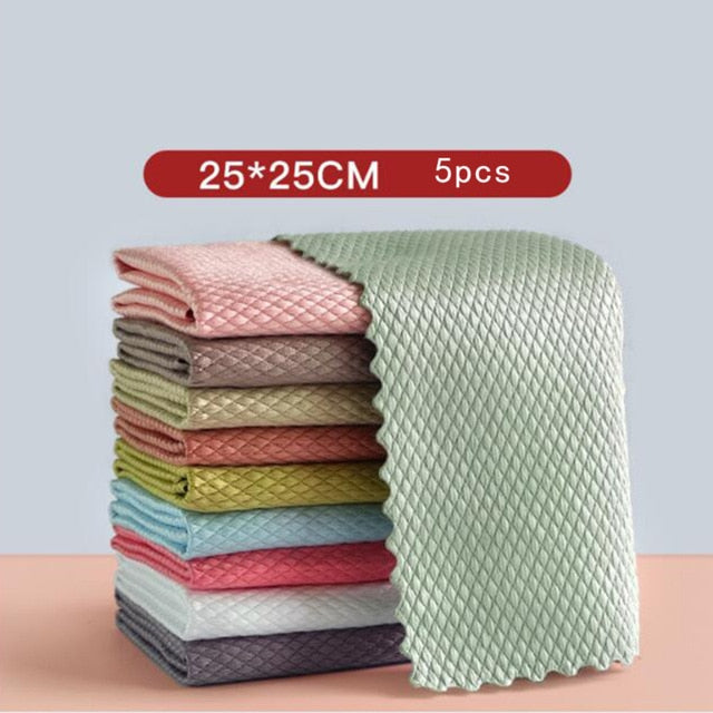 5Pcs  Anti-Grease Wiping Rags